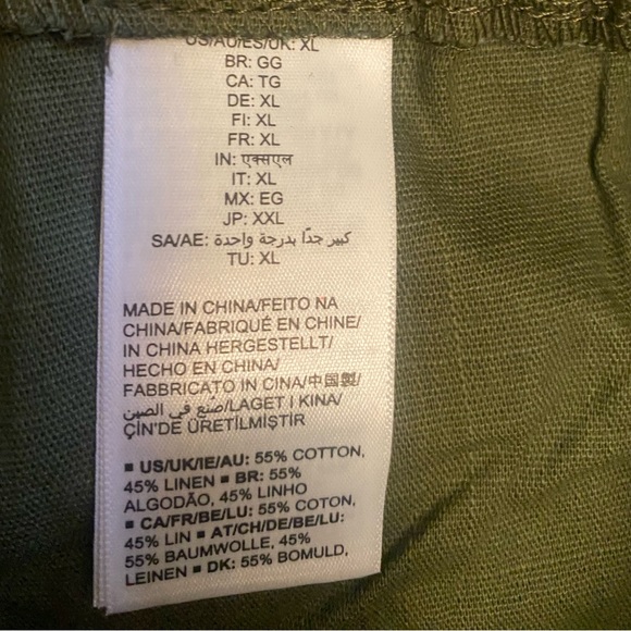 Men's Boho Linen Shorts Casual Classic Fit Short Leisure Vacation Army Green NEW - Picture 9 of 11